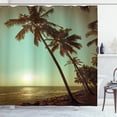 thumbnail image 1 of Ambesonne Tropical Shower Curtain, Sunset Pacific Dusk, 69"Wx75"L, Green Brown, 1 of 5
