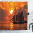 thumbnail image 1 of Ambesonne Tropical Shower Curtain, Sunset in Key Florida, 69"Wx70"L, Orange Dark Orange, 1 of 5