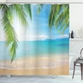 thumbnail image 1 of Ambesonne Tropical Shower Curtain, Surf Tourism Thailand, 69"Wx84"L, Sand Brown Turquoise, 1 of 3