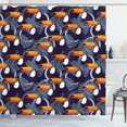 thumbnail image 1 of Ambesonne Tropical Shower Curtain, Toucan Birds Monstera Leaf, 69"Wx84"L, Dark Purple Orange, 1 of 4