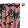 thumbnail image 1 of Ambesonne Tropical Spring Curtains, Butterfly Colorful, Pair of 28"x95", Pastel Pink Forest Green, 1 of 5