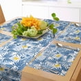 thumbnail image 1 of Ambesonne Tropical Table Runner & Placemats, Exotic Leaves Butterflies, Placemat 4 pcs + Runner 12"x72", Azure Blue Yellow White, 1 of 2