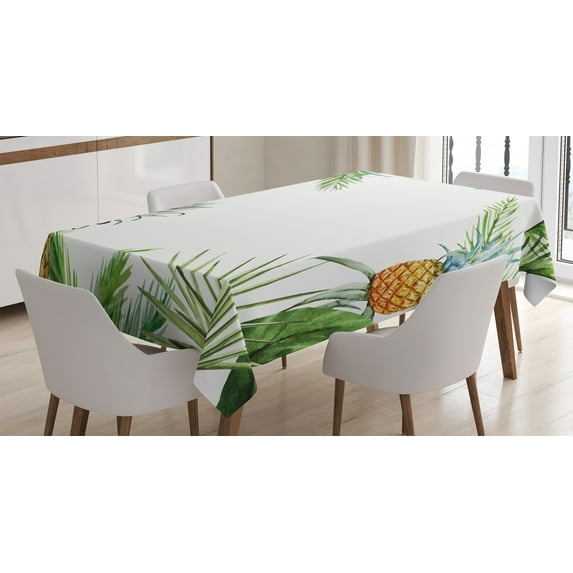 Ambesonne Tropical Tablecloth Rectangular Table Cover, Frame Style Palm Trees, 60"x84", Multicolor