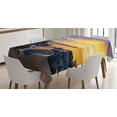 thumbnail image 1 of Ambesonne Tropical Tablecloth Rectangular Table Cover, Horizon Sky Beach View, 52"x70", Royal Blue Marigold, 1 of 4