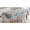 thumbnail image 1 of Ambesonne Tropical Tablecloth Rectangular Table Cover, Stamped Minimal Backdrop, 52"x70", Turquoise White Coral, 1 of 4
