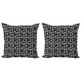 thumbnail image 1 of Ambesonne Tropical Throw Pillow Cover 2 Pack, Exotic Palm Tree Sketch, 24", Charcoal Grey White, 1 of 2