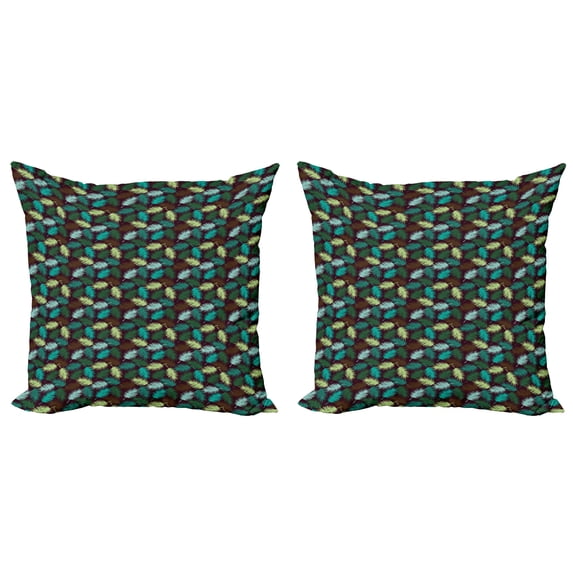 Ambesonne Tropical Throw Pillow Cover 2 Pack, Exotic Torbay Palm Leaves, 24", Multicolor