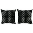 thumbnail image 1 of Ambesonne Tropical Throw Pillow Cover 2 Pack, Monochrome Pineapples, 24", Black and White, 1 of 2