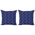 thumbnail image 1 of Ambesonne Tropical Throw Pillow Cover 2 Pack, Night Jungle Panther Eyes, 24", Blue Violet Indigo, 1 of 2