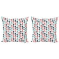 thumbnail image 1 of Ambesonne Tropical Throw Pillow Cover 2 Pack, Stamped Minimal Backdrop, 20", Turquoise White Coral, 1 of 5
