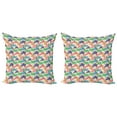 thumbnail image 1 of Ambesonne Tropical Throw Pillow Cover 2 Pack, Vibrant Tropic Palm Trees, 16", Multicolor, 1 of 2