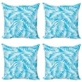 thumbnail image 1 of Ambesonne Tropical Throw Pillow Cover 4 Pack, Exotic Miami Palms, 24", Turquoise Aqua Blue, 1 of 7
