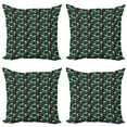 thumbnail image 1 of Ambesonne Tropical Throw Pillow Cover 4 Pack, Exotic Torbay Palm Leaves, 24", Multicolor, 1 of 2