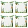 thumbnail image 1 of Ambesonne Tropical Throw Pillow Cover 4 Pack, Frame Style Palm Trees, 16", Multicolor, 1 of 5