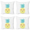 thumbnail image 1 of Ambesonne Tropical Throw Pillow Cover 4 Pack, Heart Eyes Pineapple, 18", Multicolor, 1 of 2