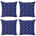 thumbnail image 1 of Ambesonne Tropical Throw Pillow Cover 4 Pack, Night Jungle Panther Eyes, 16", Blue Violet Indigo, 1 of 2