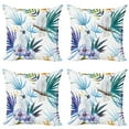 thumbnail image 1 of Ambesonne Tropical Throw Pillow Cover 4 Pack, Watercolor Parrot Palm, 18", Multicolor, 1 of 7