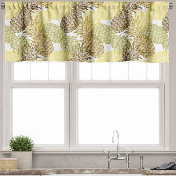Ambesonne Tropical Valance Pack of 2, Curving Exotic Tropical, 54"X12", Multicolor