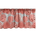 thumbnail image 1 of Ambesonne Tropical Valance Pack of 2, Exotic Monstera Plantation, 42"X18", Pale Grey and Salmon, 1 of 3