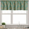 thumbnail image 1 of Ambesonne Tropical Valance Pack of 2, Exotic Palm Leaves Boho, 54"X12", Teal and Camel, 1 of 5