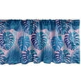 thumbnail image 1 of Ambesonne Tropical Valance Pack of 2, Exotic Palm Monochrome, 42"X18", Blue Pale Pink, 1 of 3
