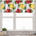 thumbnail image 1 of Ambesonne Tropical Valance Pack of 2, Grunge Dots and Hibiscus, 54"X12", White Multicolor, 1 of 1