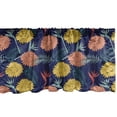 thumbnail image 1 of Ambesonne Tropical Valance Pack of 2, Hand Drawn Like Flora Art, 42"X18", Earth Yellow Salmon Blue, 1 of 3