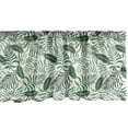thumbnail image 1 of Ambesonne Tropical Valance Pack of 2, Jungle Leaves Rainforest, 42"X12", Hunter Green and White, 1 of 5