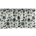 thumbnail image 1 of Ambesonne Tropical Valance Pack of 2, Palm Banana Monstera Art, 54"X18", Hunter Green and Pale Grey, 1 of 4