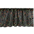 thumbnail image 1 of Ambesonne Tropical Valance Pack of 2, Shea Nuts Engraving Art, 42"X12", Paprika Green and Dark Teal, 1 of 3