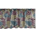 thumbnail image 1 of Ambesonne Tropical Valance Pack of 2, Striped Exotic Leaves Plot, 54"X18", Almond and Dried Rose, 1 of 4