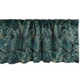 thumbnail image 1 of Ambesonne Tropical Valance Pack of 2, Wild Realistic Look Leaves, 42"X18", Forest Green Amber, 1 of 3