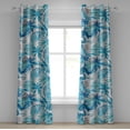 thumbnail image 1 of Ambesonne Tropical Vibe Grommet Curtain, Exotics Palm Abstract, 50"x96", Sea Blue Off White Aqua, 1 of 1