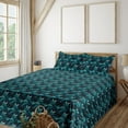 thumbnail image 1 of Ambesonne Tropical Vibes Fitted & Flat Sheet with Shams 4 Pcs Set, Exotic Forest Night, Calking, Dark Lavender Cadet Blue, 1 of 5