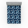 thumbnail image 1 of Ambesonne Tropical Vibes Fitted Sheet, Boho Exotic Jungle, California King, White Dark Lavender, 1 of 5