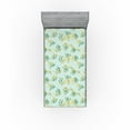 thumbnail image 1 of Ambesonne Tropical Vibes Fitted Sheet, Eucalyptus Pattern, Twin XL Size, Almond Green Marigold, 1 of 5