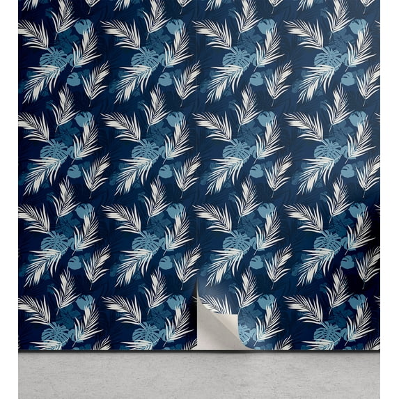 Ambesonne, Tropical Vibes Peel & Stick Wallpaper for Home, Boho Exotic Jungle, 13"x72", White Dark Lavender