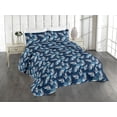 thumbnail image 1 of Ambesonne Tropical Vibes Quilted Bedspread Set 3 Pcs, Boho Exotic Jungle, King, White Dark Lavender, 1 of 4
