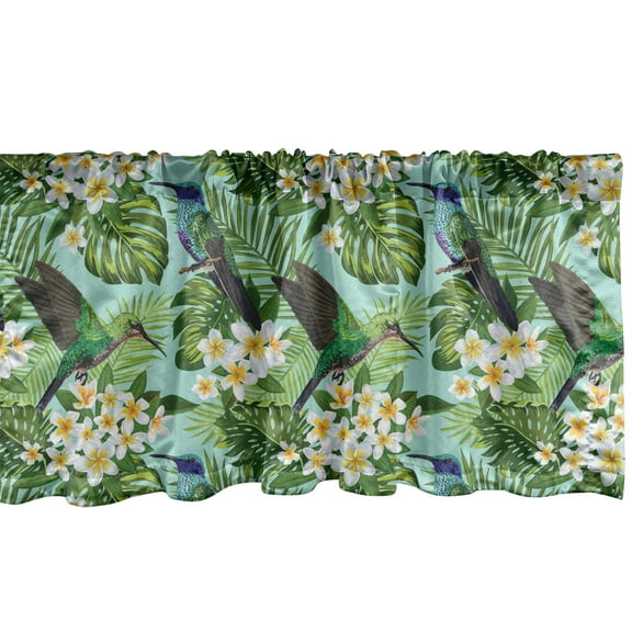 Ambesonne Tropical Window Valance, Brazilian Rainforest Art, 54" X 18", Multicolor