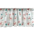 thumbnail image 1 of Ambesonne Tropical Window Valance, Flamingos on Polka Dots, 54" X 12", Coral and Dark Seafoam, 1 of 3