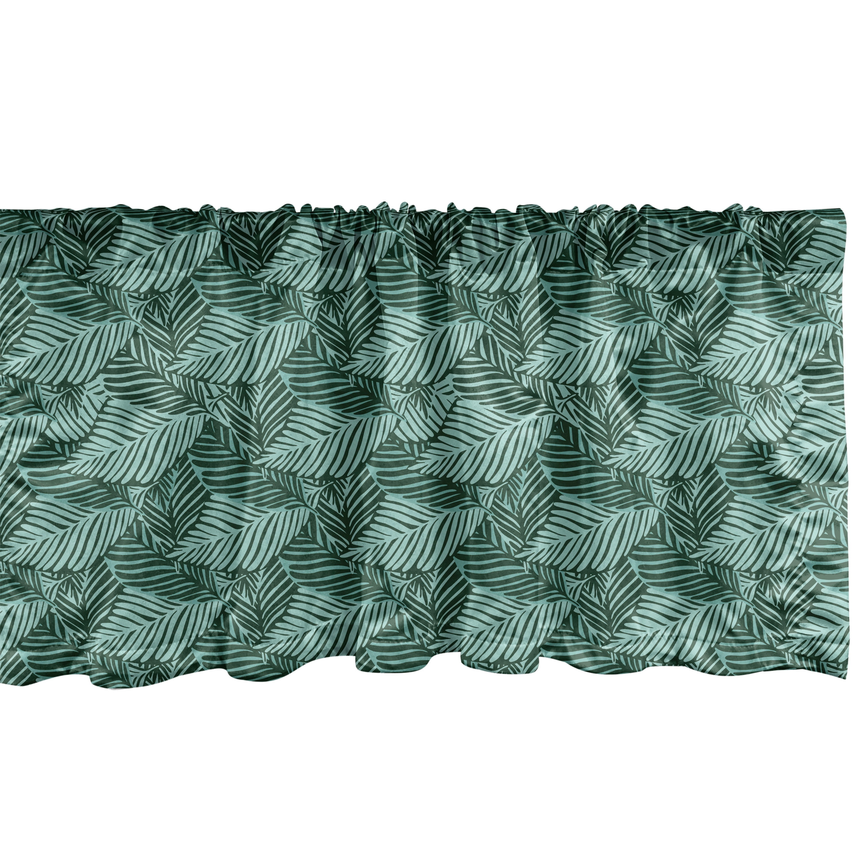 Ambesonne Tropical Window Valance, Forest Palm Leaves Pattern, 54
