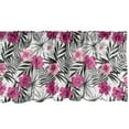 thumbnail image 1 of Ambesonne Tropical Window Valance, Leaf Background Floral, 54" X 12", Charcoal Grey Magenta, 1 of 3