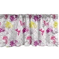thumbnail image 1 of Ambesonne Tropical Window Valance, Palm Leaves with Hibiscus Flowers Exotic Flora and Fauna Hawaii Sketch Design, Curtain Valance for Kitchen Bedroom Decor with Rod Pocket, 54" X 12", Multicolor, 1 of 3