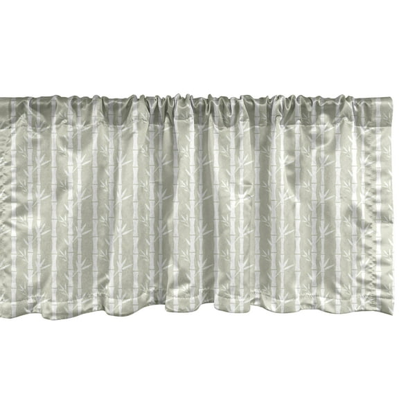 Ambesonne Tropical Window Valance, Tree Branches Silhouettes, 42" x 12", Eggshell White