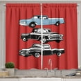 thumbnail image 1 of Ambesonne Truck Kitchen Curtains, Inner City Transportation, 55"x39", Ruby Blue White, 1 of 3