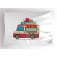 thumbnail image 1 of Ambesonne Truck Pillow Sham, Ice Cream Cartoon Style, 26" X 20", Multicolor, 1 of 2