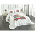 thumbnail image 1 of Ambesonne Truck Quilted Bedspread Set 3 Pcs, Ice Cream Cartoon Style, Queen Size, Multicolor, 1 of 5