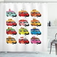 thumbnail image 1 of Ambesonne Truck Shower Curtain, Colorful Food Trucks, 69"Wx75"L, Multicolor, 1 of 3