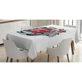 thumbnail image 1 of Ambesonne Truck Tablecloth Rectangular Table Cover, Brigade Vehicle Illustration, 60"x84", Grey Red, 1 of 4