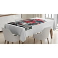 thumbnail image 1 of Ambesonne Truck Tablecloth Rectangular Table Cover, Cartoon Style Illustration, 52"x70", Pale Grey Red, 1 of 4